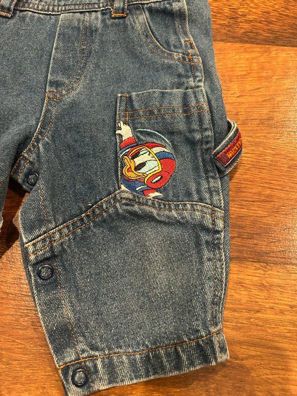 VTG Disney Babies Mickey Mouse Football Overalls and Shirt Size 6/9 Months